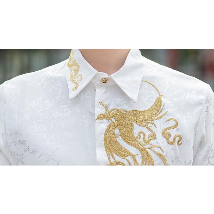 チャイナブラウス 龍柄刺繍