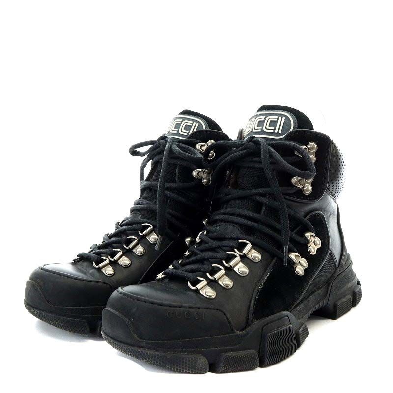 [美品]GUCCI スポーツシューズ ブラック スエード レザー 26cm GUCCI グッチ トングサンダル 497444 A3N00 レディース レザー