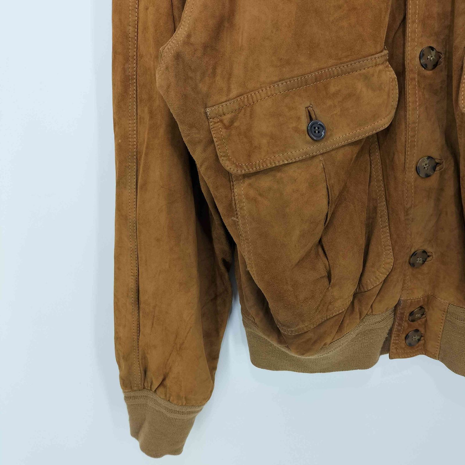 その他ブランド / VERA PELLE/ジャケット/50/スウェード/BEG/無地 ベラペレ VERA PELLE イタリア製 裏地ペイズリー リブ切替 スウェード