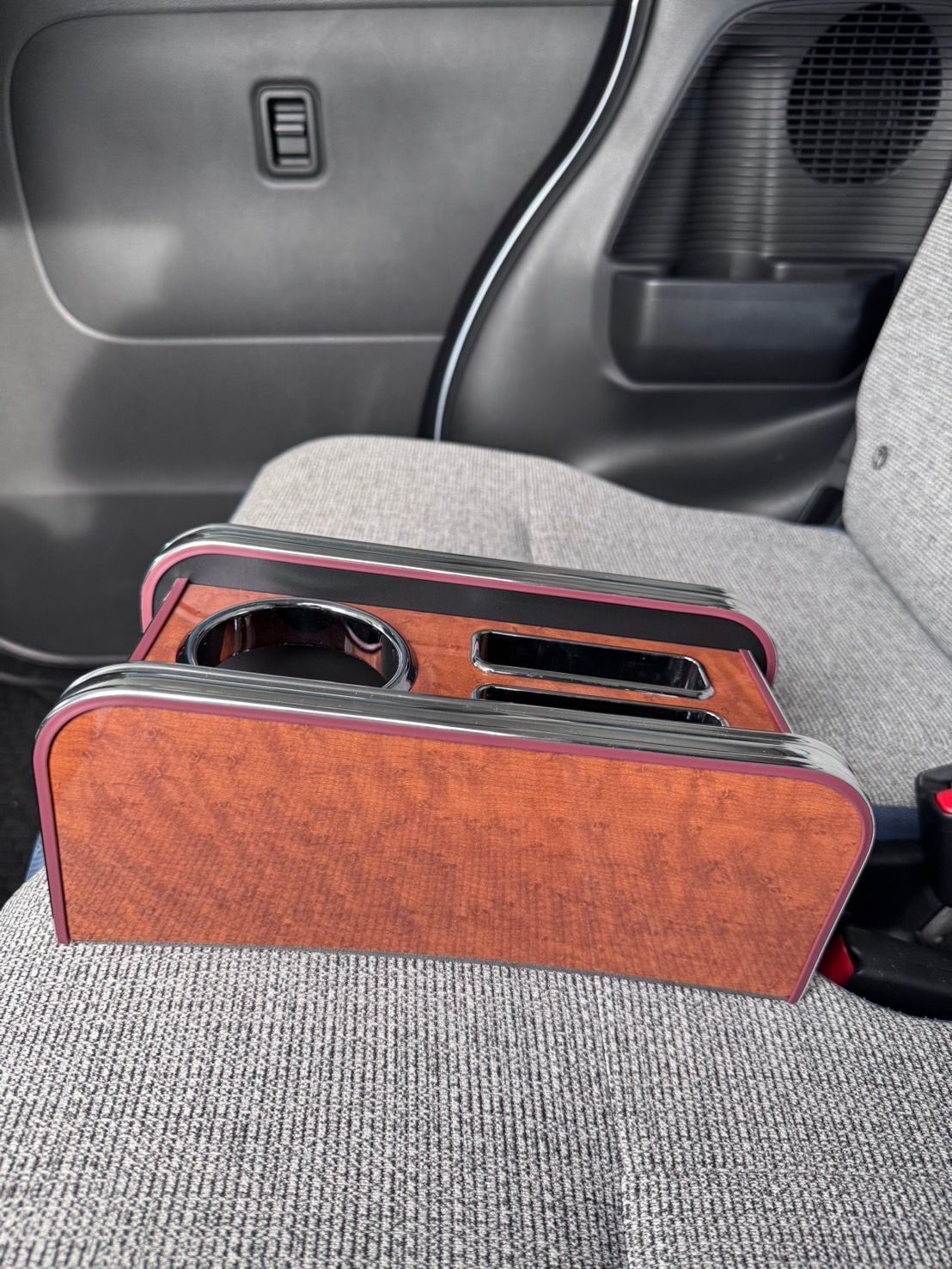LA850S|LA860S ムーブキャンバス 22|06～ セカンドセンターカップホルダー ウッド 茶ｘフルメッキ 携帯大