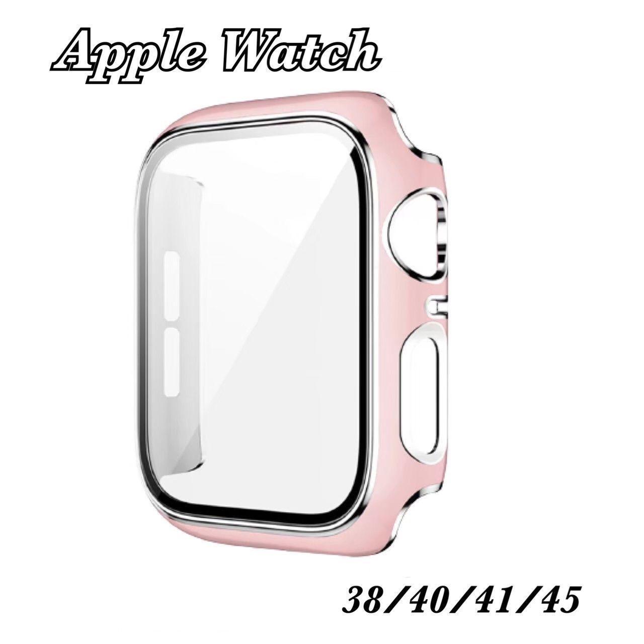 並行輸入品] Apple Watch カバー 全面保護 ブラック シルバー 41 45