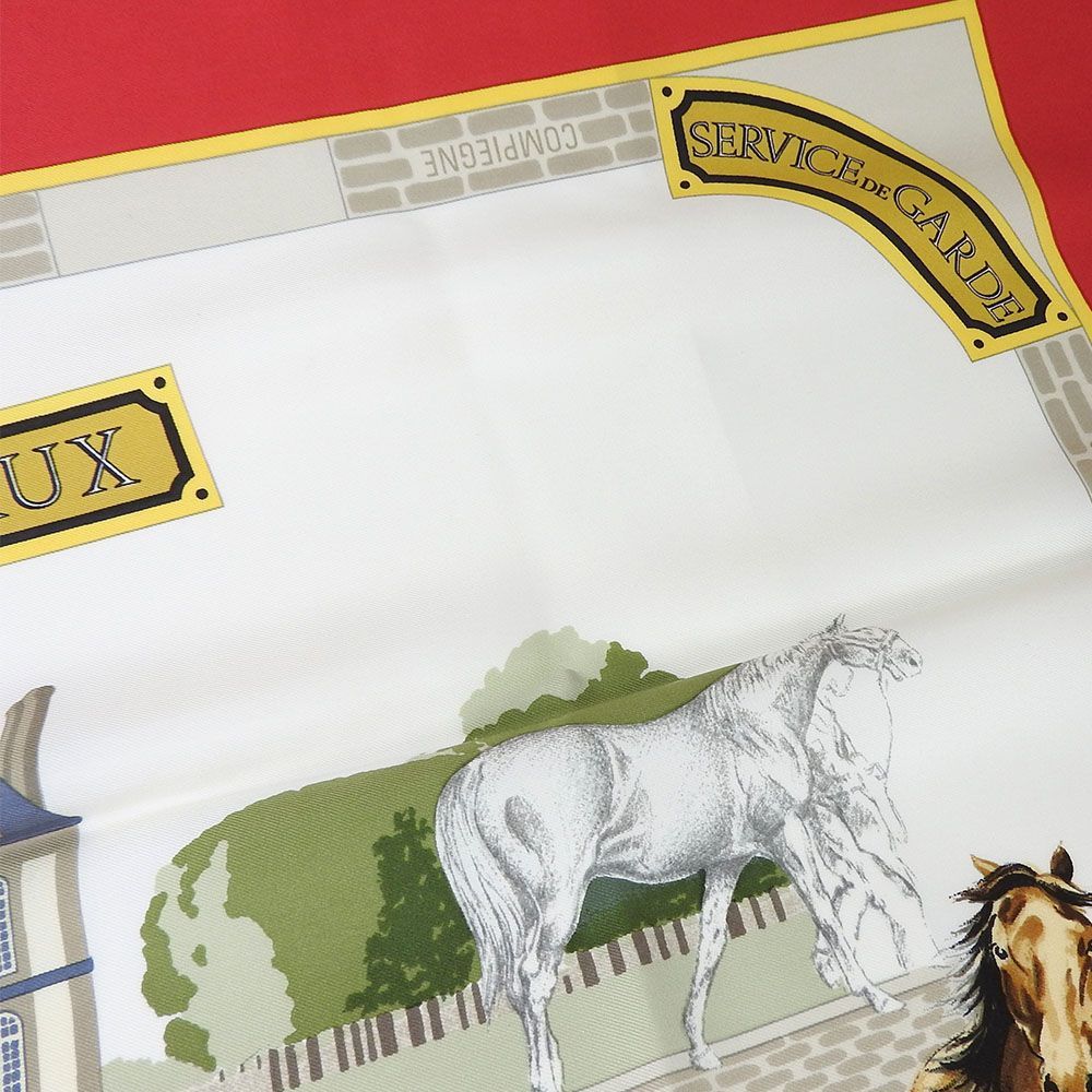 中古】 エルメス スカーフ カレ90 シルク100％ LES HARAS NATIONAUX