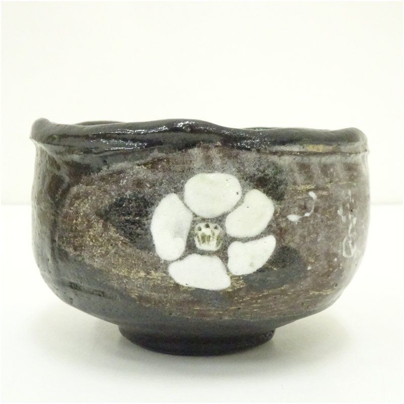 松楽造 黒楽茶碗 箱付き 茶道具 楽茶碗（らくちゃわん） 茶碗 黒楽 角印 松楽窯 小堀良實