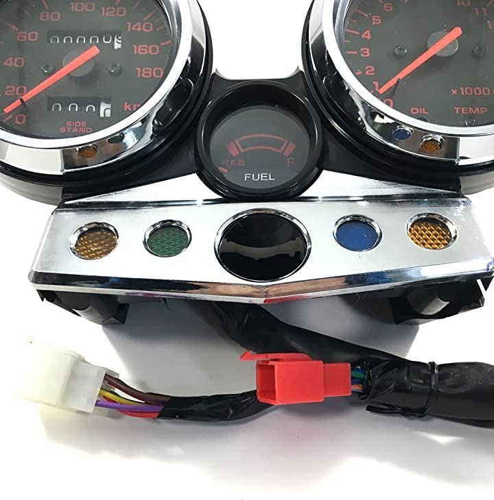 CustomDivine ホンダ CB400SF NC31 メーター ユニット 中期 95年 ～ 98年 カスタム スピードメーター タコメーター レッド 社外品 ブラックxレッド ブラックxレッド NEXPOTALLINN_EU