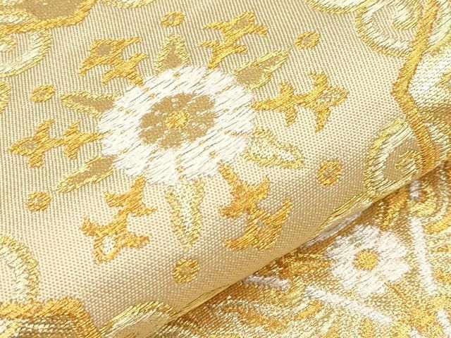 【タグ付】たつむら 龍村 袋帯 松林 鳥 金銀糸 正絹 六通 平和屋本店□極上 龍村美術織物 たつむら 六通柄 本袋帯 亀甲円つなぎ