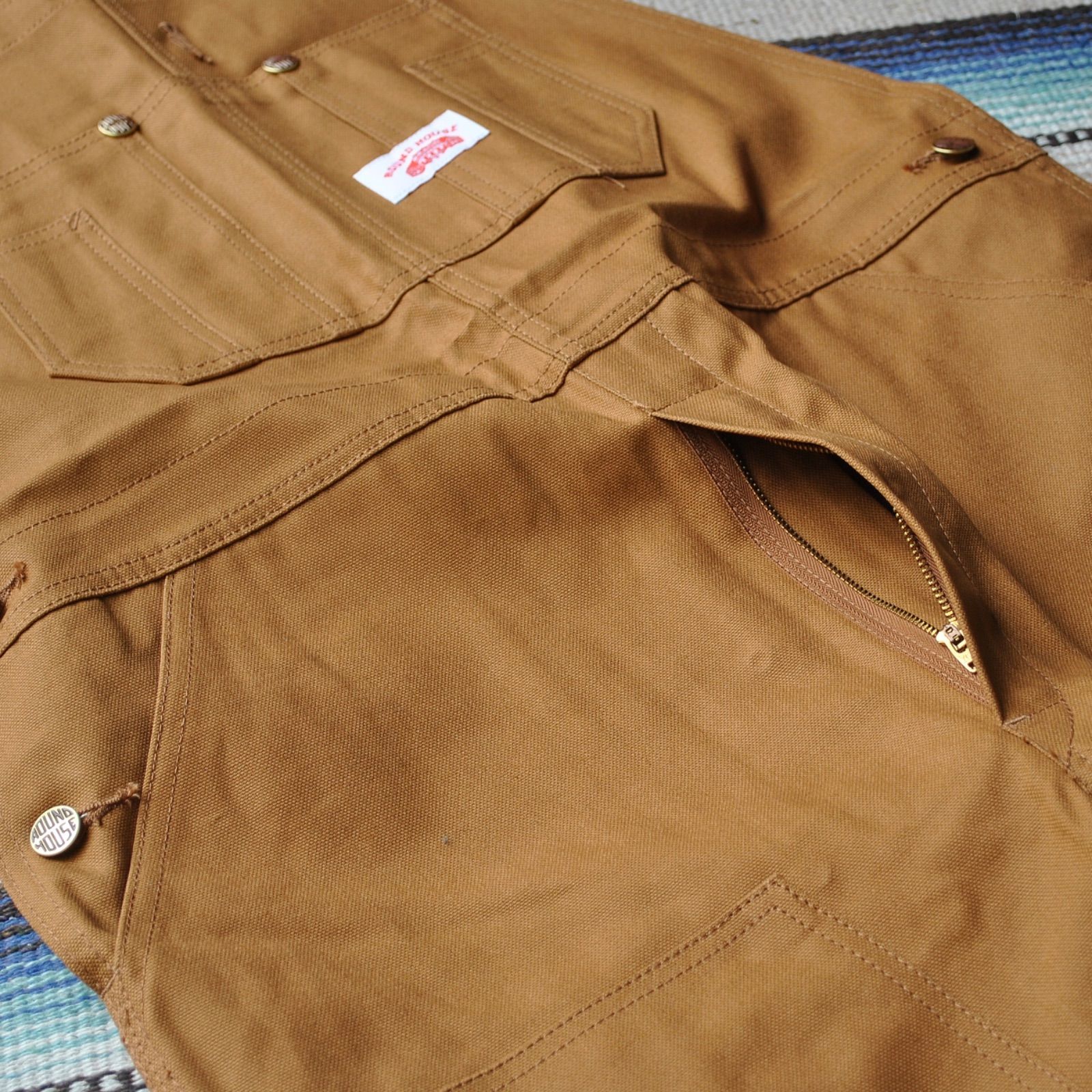 ラウンドハウスROUNDHOUSEオーバーオール【ブラウンダック】新品