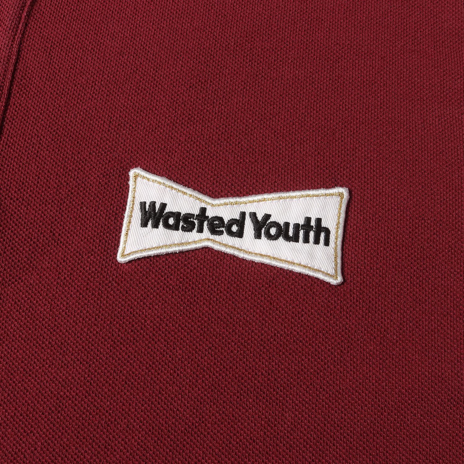 Wasted Youth ウェイステッド ユース ポロシャツ サイズ:L / ワッペン付き 鹿の子 ポロシャツ / バーガンディー / トップス 半袖【メンズ】【中古】【K4484】 Wasted Youth ウェイステッド ユース ポロシャツ サイズ:L / ワッペン