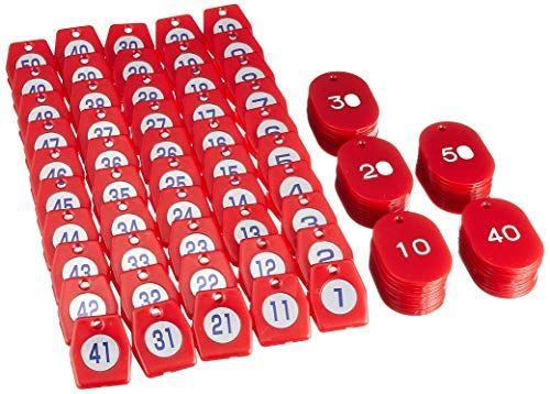 シンビ Shimbi クローク札№01 レッド 1~50 ユリア樹脂 日本 50個セット ZKL0902