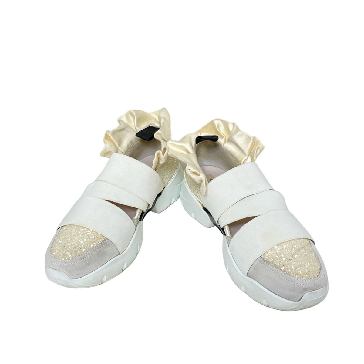 マニッシュスタイル EMILIO PUCCI PUCCI エミリオプッチ スリッポン 37 レディース - 白×アイボリー×マルチ インソール取外し可