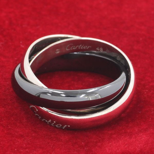 Cartier カルティエ トリニティ リング セラミック 48 8号 Cartier カルティエ トリニティ リング #48 8号 セラミック K18