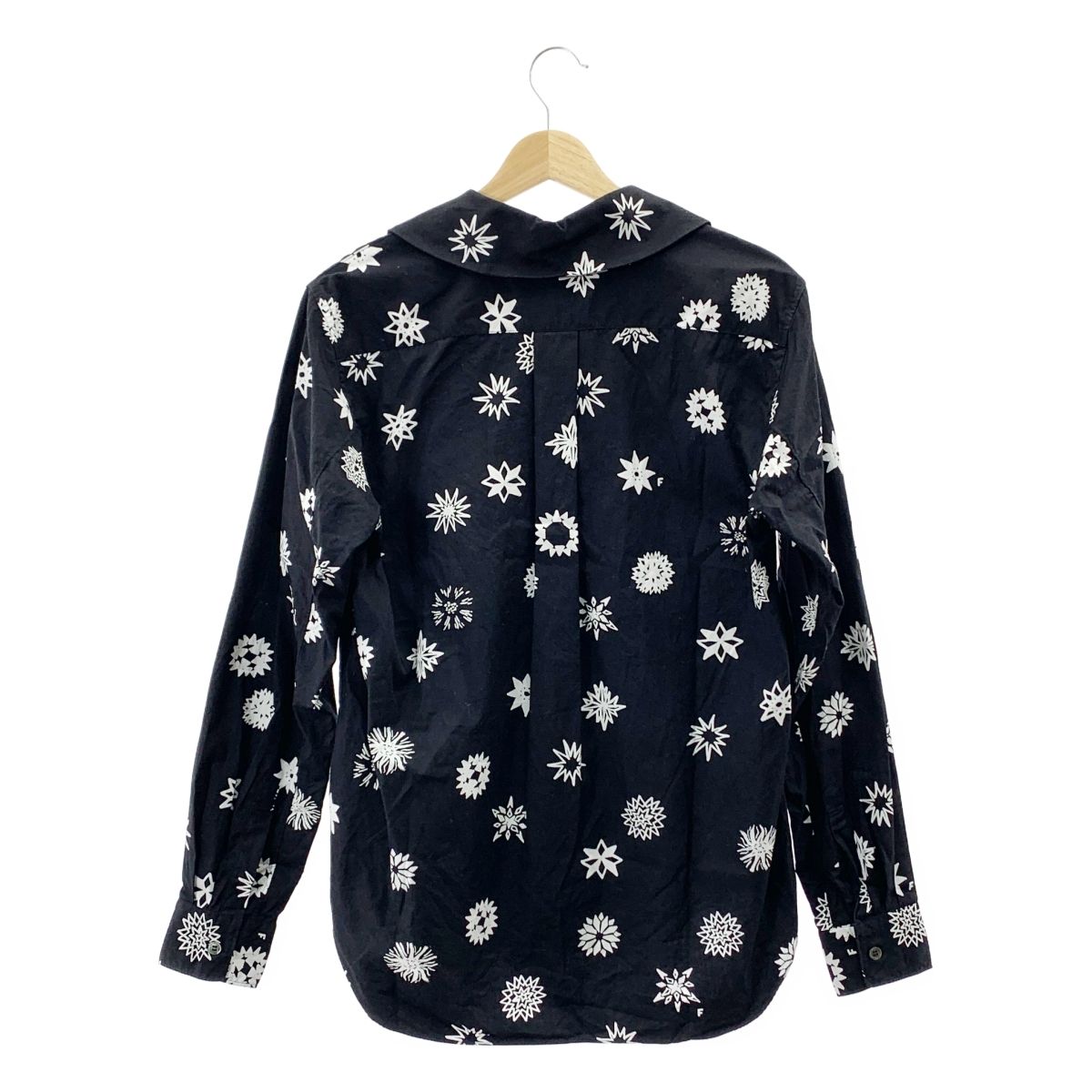BLACK COMME des GARCONS / ブラックコムデギャルソン | 2024SS | × Filip Pagowski / Ruffled Shirt ラウンドカラーシャツ | M | ブラック/ホワイト | レディース BLACK COMME des GARCONS / ブラックコムデギャルソン | 2024SS