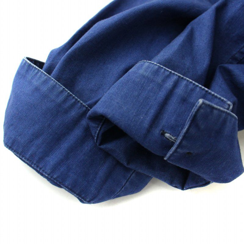 マーガレットハウエル　シャツ　長袖　濃紺 マーガレットハウエル 2way長袖シャツ ボタンシャツ MHL. M