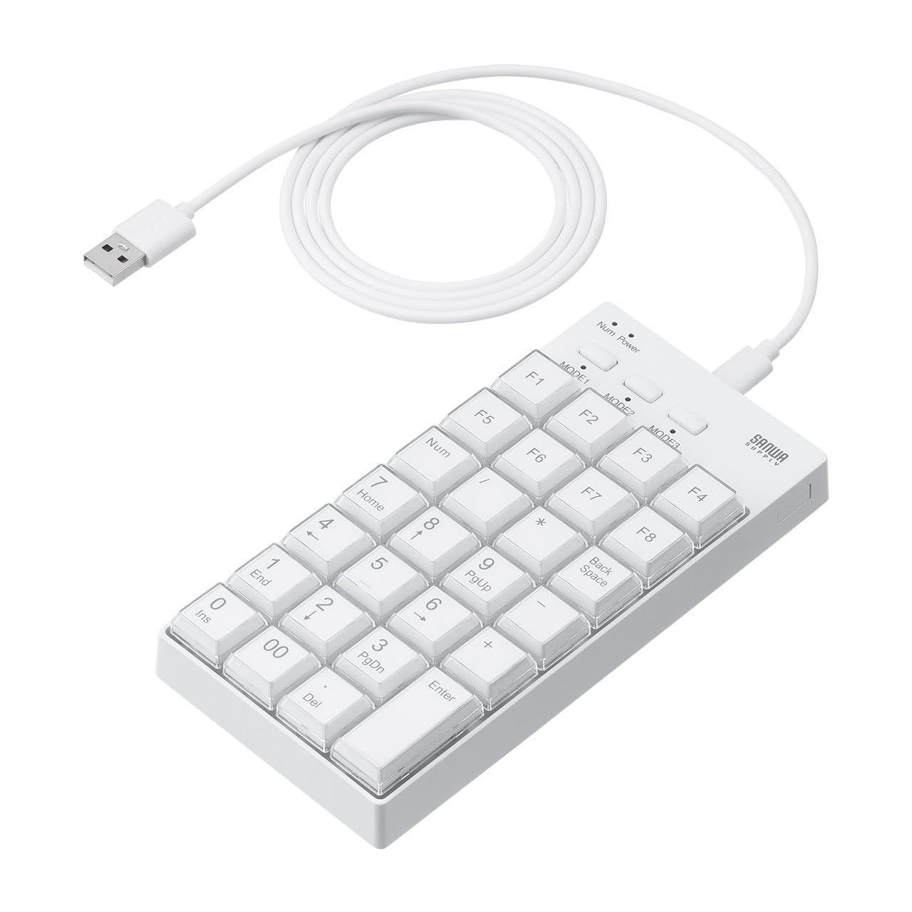 Style 27キー|有線 サンワダイレクト プログラマブルテンキー マクロキーボード 割り当て機能 テンキー プログラムテンキー USB-A 有線 27キー Windows 400-NT009