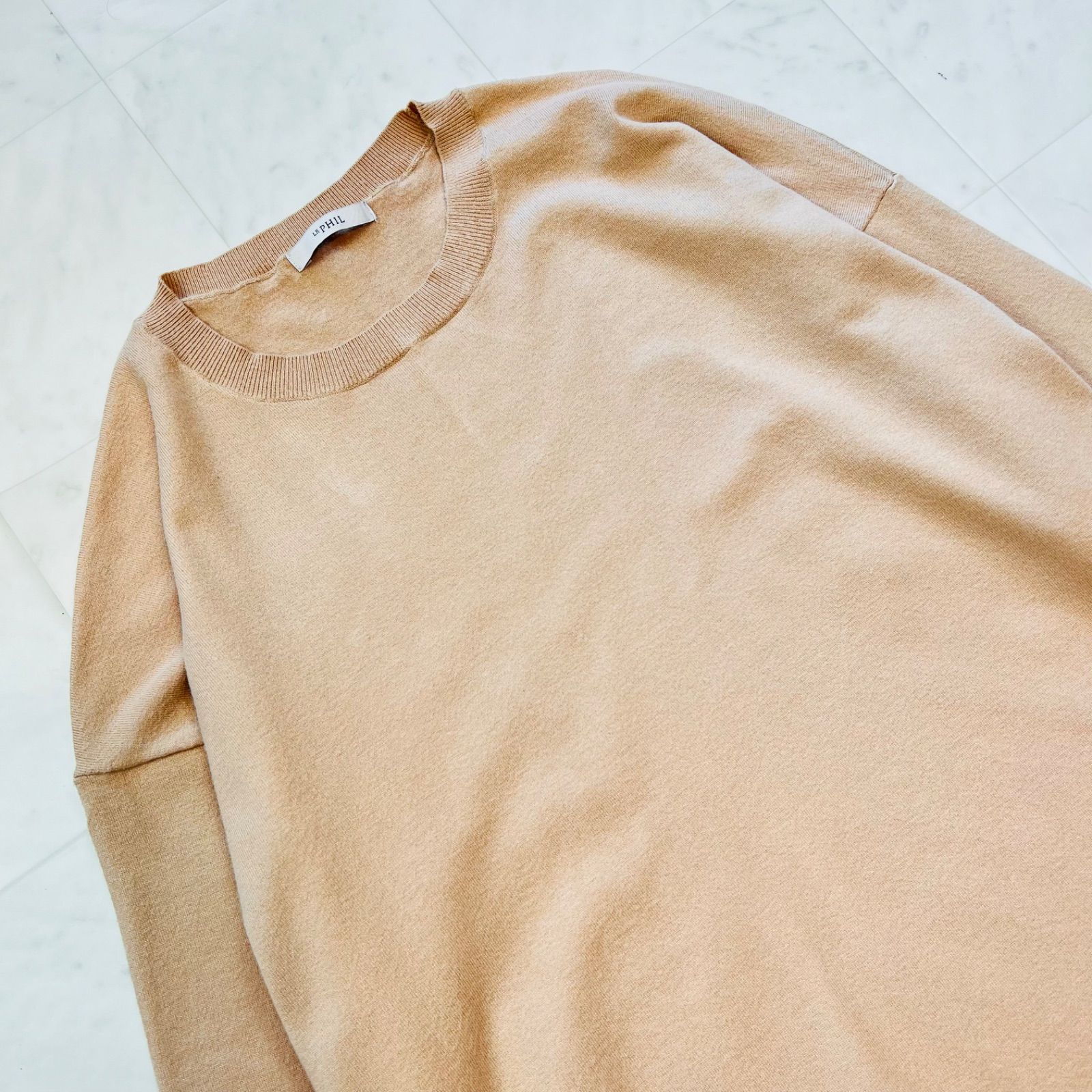 mK50 LE PHIL ルフィル ロングニットワンピース クルーネック スリット 