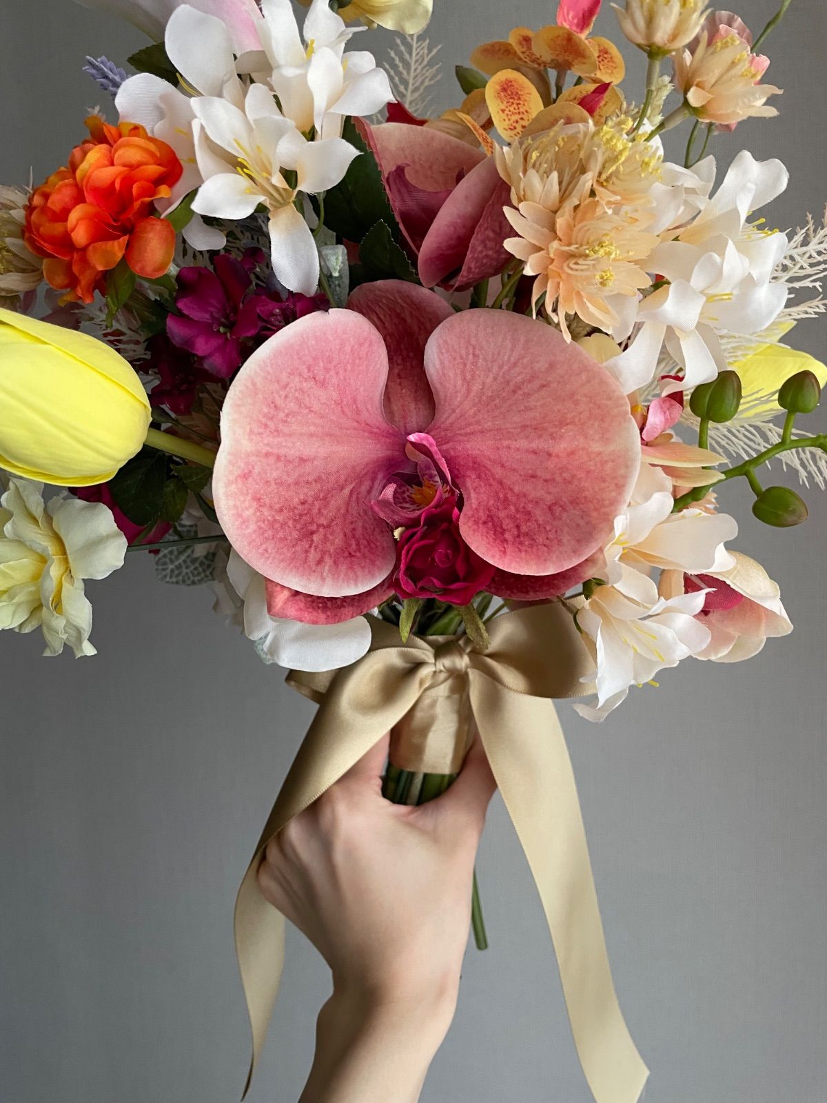 2周年記念セール☆】 peach×terracotta×yellow カラフルクラッチ