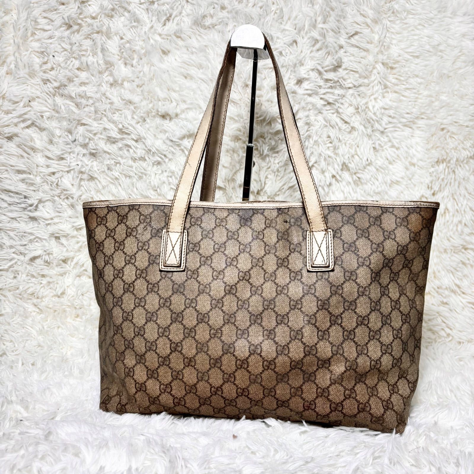 グッチ GUCCI トートバッグ 肩掛け GGスプリーム GG柄 レザー PVC A4 