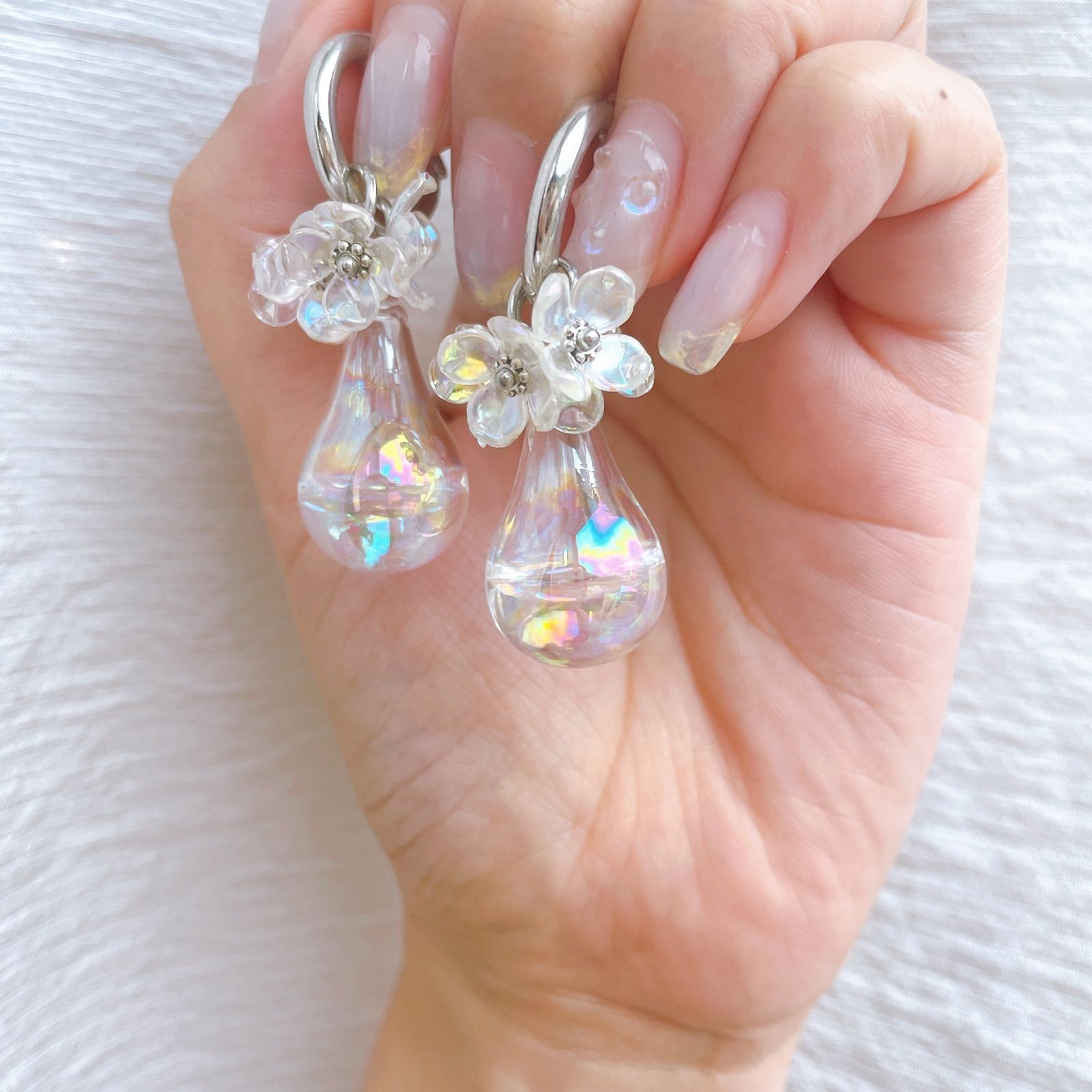 019】ピアス イヤリング ハンドメイド ペイント おおぶり 大ぶり