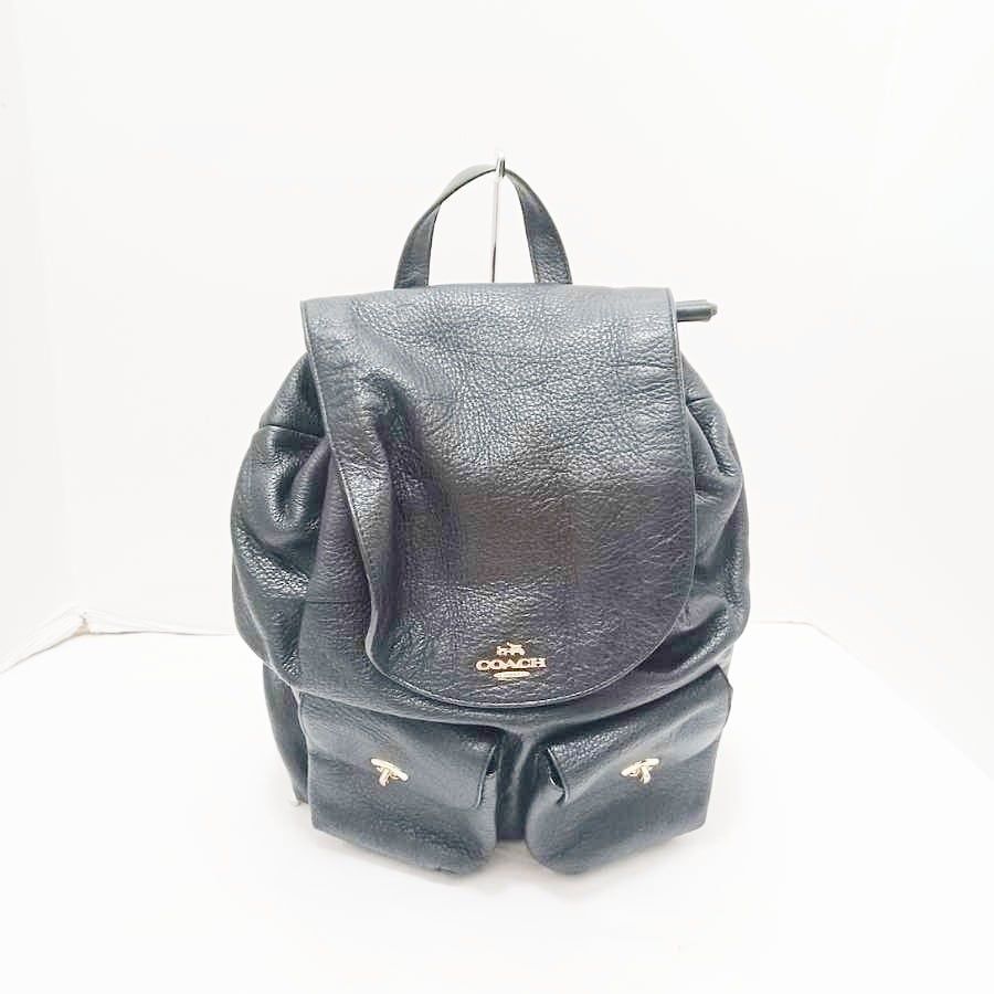 COACH(コーチ) リュックサック美品 - F37410 黒 レザー - メルカリ