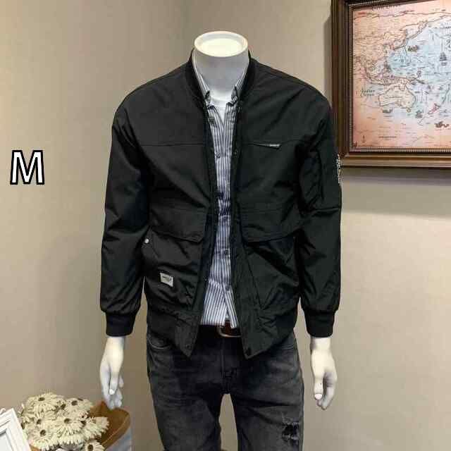 M メンズ 服 シンプル ファッション オシャレ 大人 かっこいい 大きいサイズ ストリート 紳士服 ベースボール カラー ジャケット ファッション カジュアル トップス マルチ ポケット