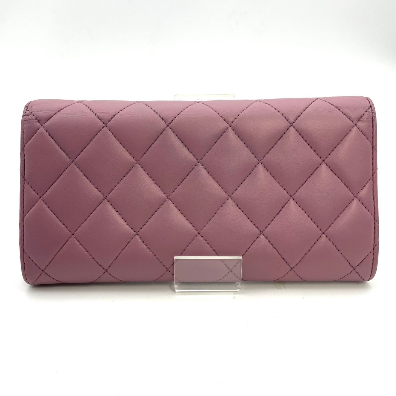 シャネル CHANEL 長財布 マトラッセ ラムスキン パープル レザー 財布
