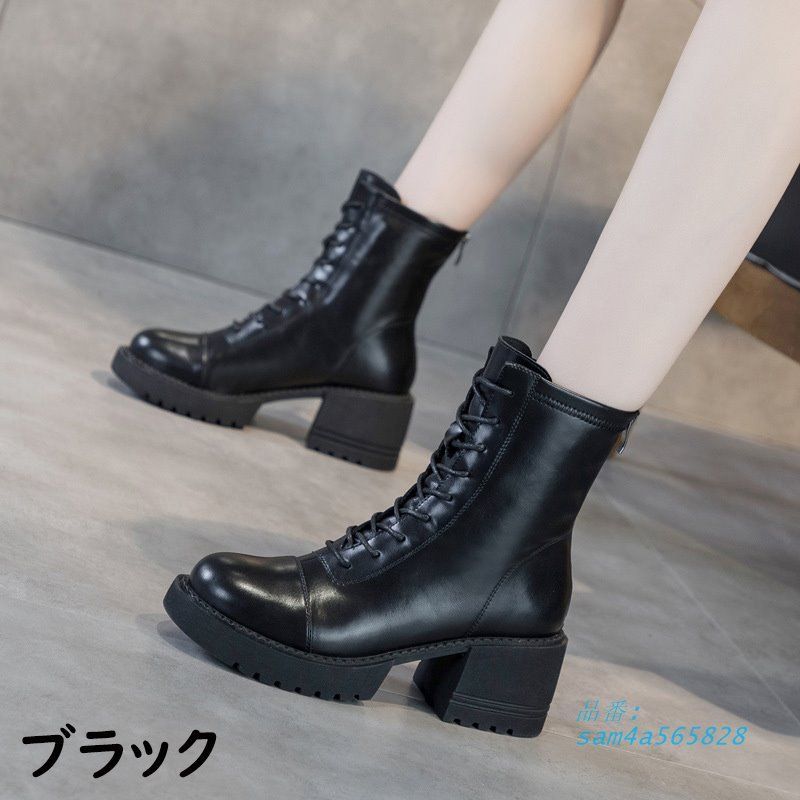 女性 アンクルブーツ ハイヒールブーツ レディース 太ヒール サイドゴアブーツ ブーティー 牛革 ヒール ショートブーツ ブーツ 冬 シンプル am4a565828