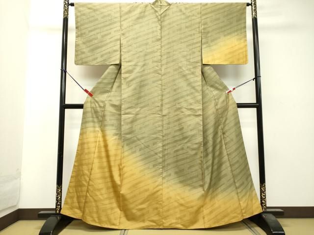 平和屋着物●訪問着 紬地 斜線文 正絹 DAAS2518tw