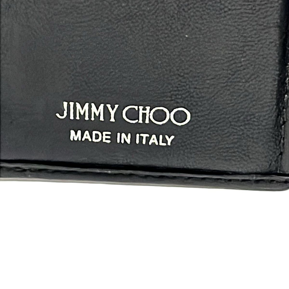 JIMMY CHOO(ジミーチュウ) 3つ折り財布 - 黒 スタッズ レザー JIMMY CHOO(ジミーチュウ) 3つ折り財布 - 黒 スタッズ レザー