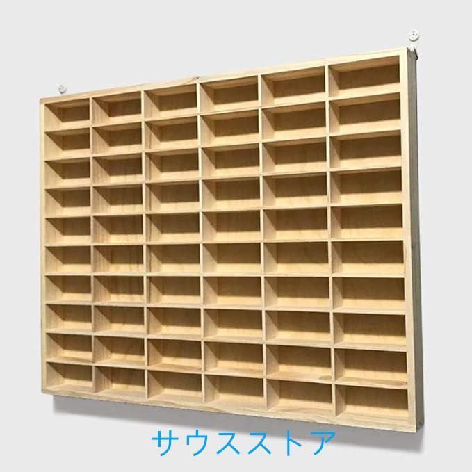 壁 ミニカー ケース 収納棚木製 壁掛け 5 x 10 グリッド ブラック