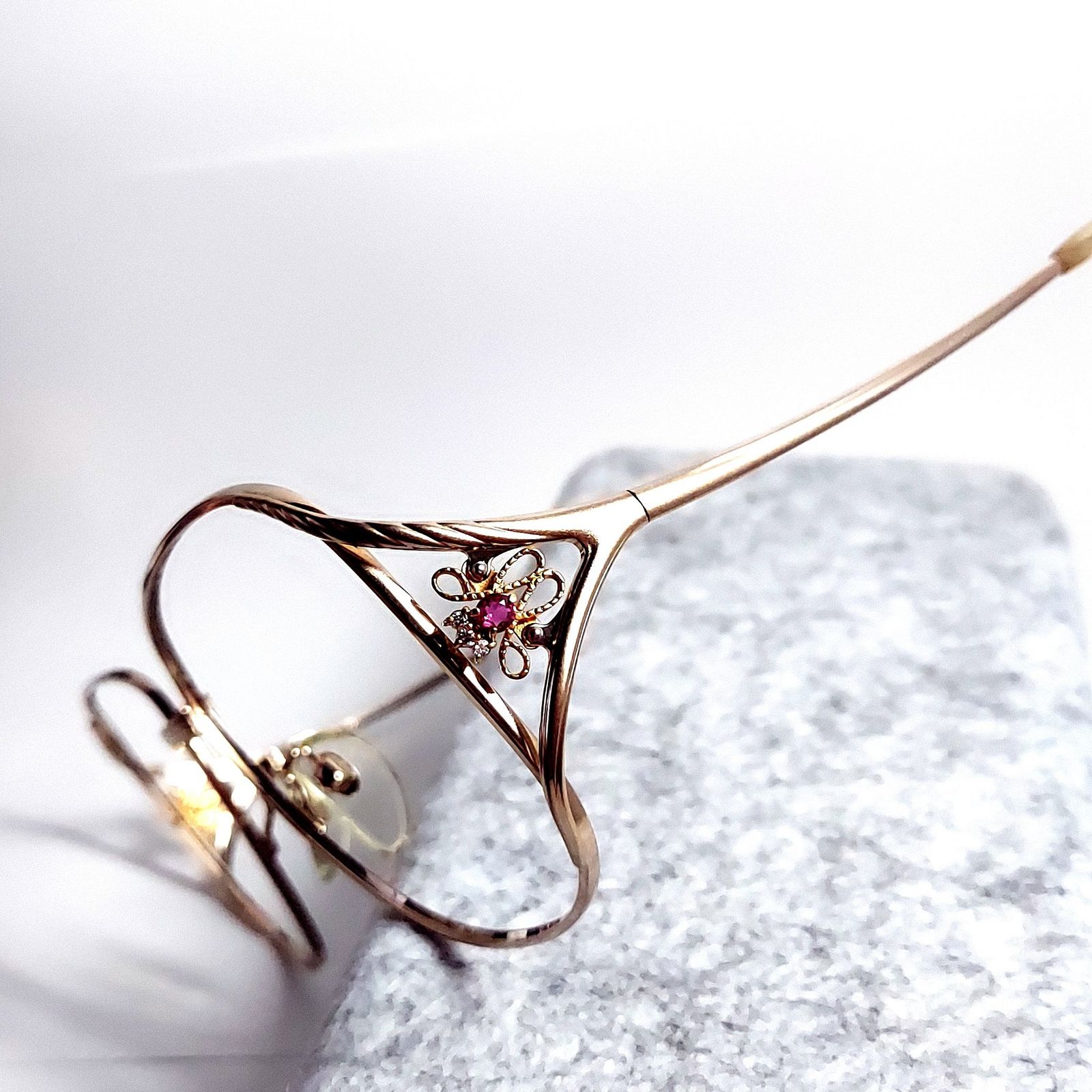 No.758メガネ　宝飾ルビー&18Kデコレーション【度数入り込み価格】 No.758+メガネ 宝飾ルビー&18Kデコ【度数入り込み価格】 - メルカリ