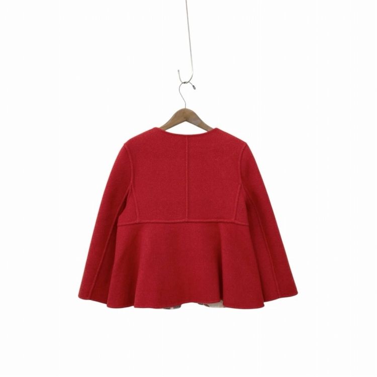 M S GRACY エムズグレイシー チェックｘ無地リバーシブルジャケット レッド 38 214610 SIROKUMA-CORPORATION_COM