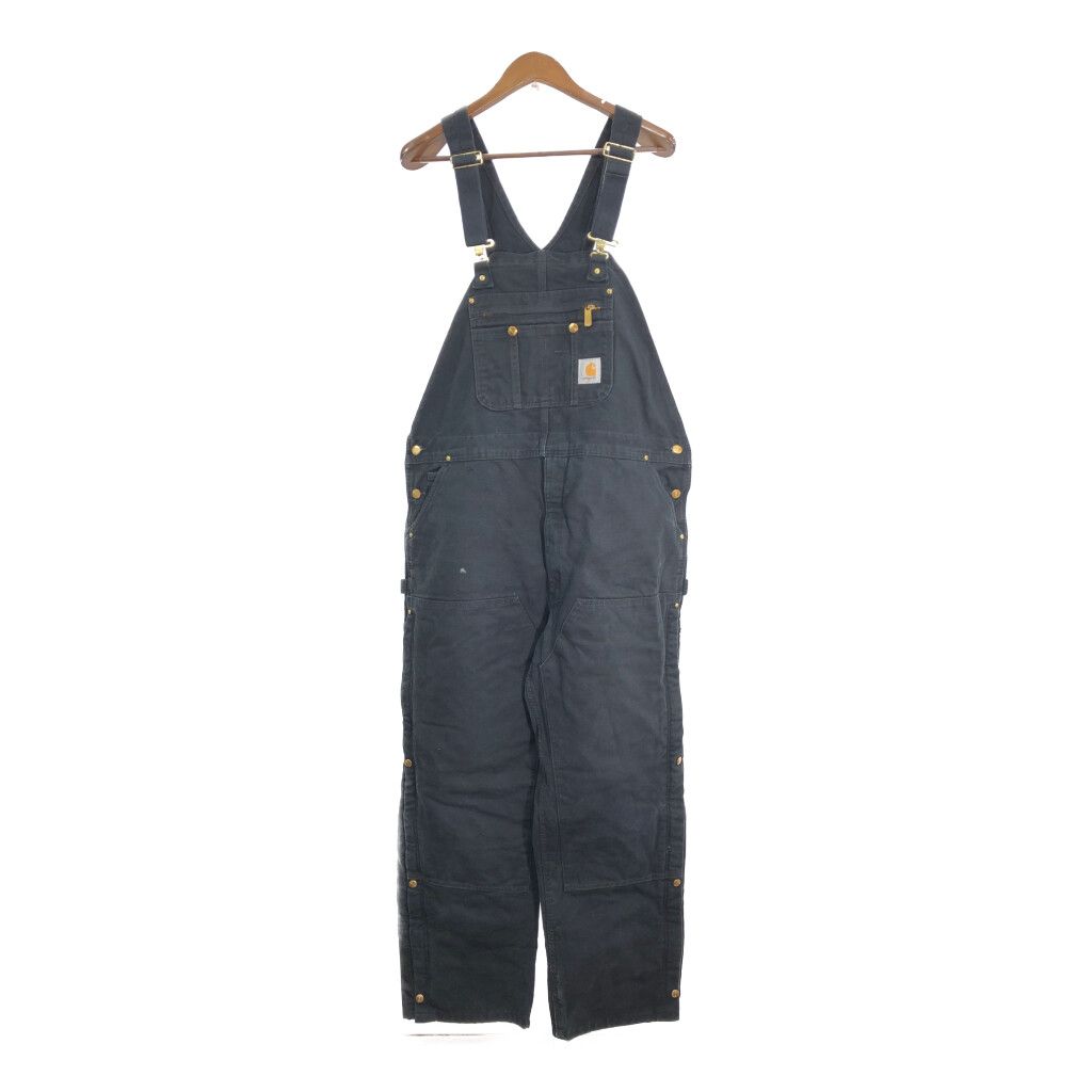 Carhartt カーハート オーバーオール ブラック (メンズ W44 L32) 中古 古着 R9566