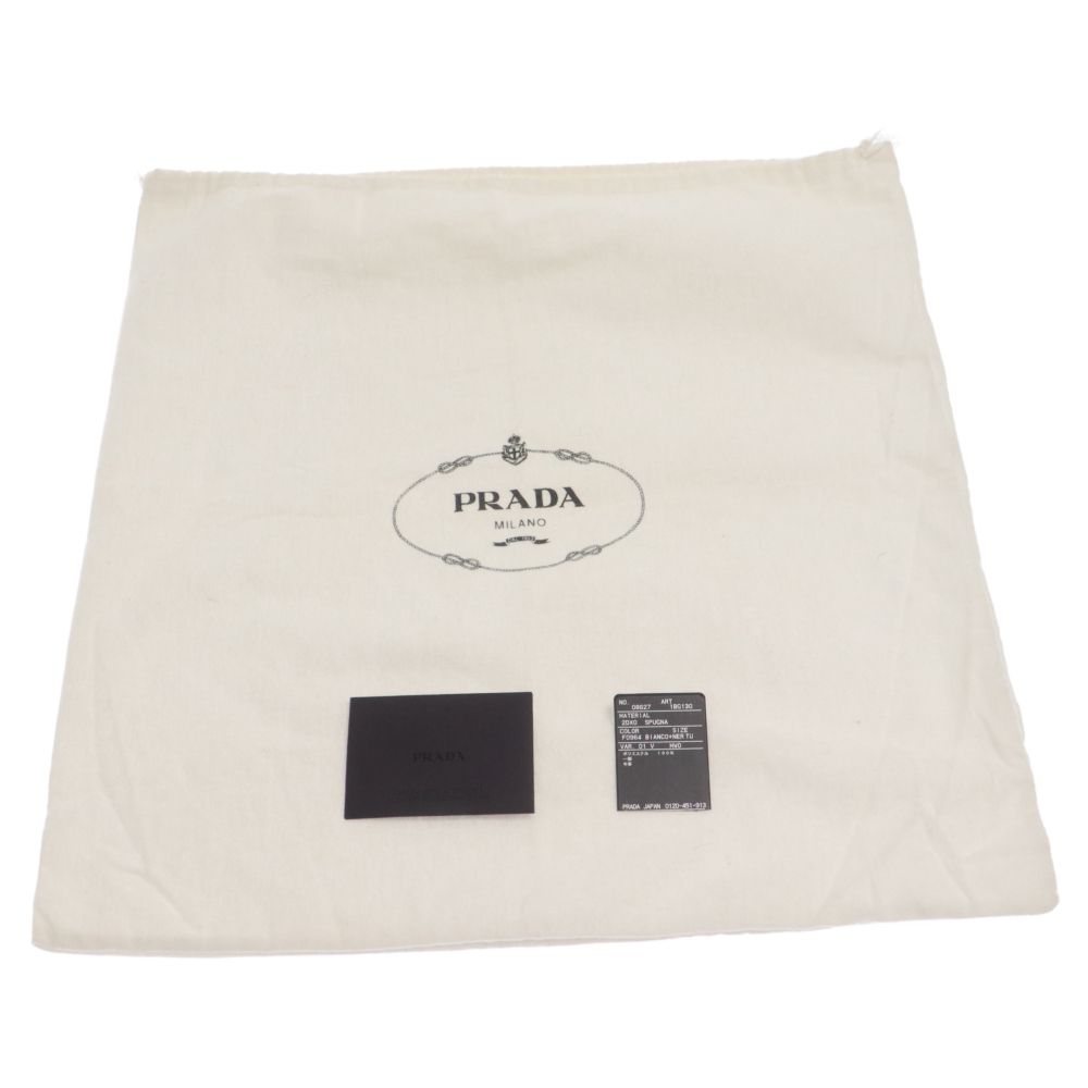 PRADA (プラダ) SPUGNA BIANCO NERO テリー トートバッグ ホワイト
