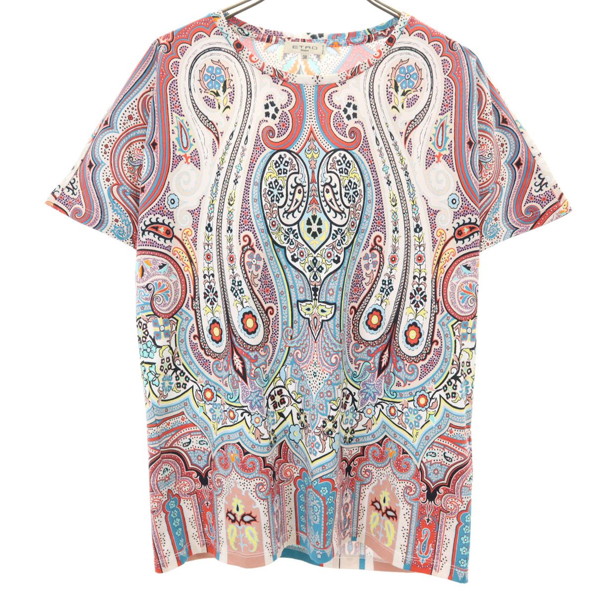 ETROペイズリー柄カットソー Tシャツ L 白 美品 Etro （エトロ）ペイズリー柄 半袖Tシャツ Lサイズ - メルカリ