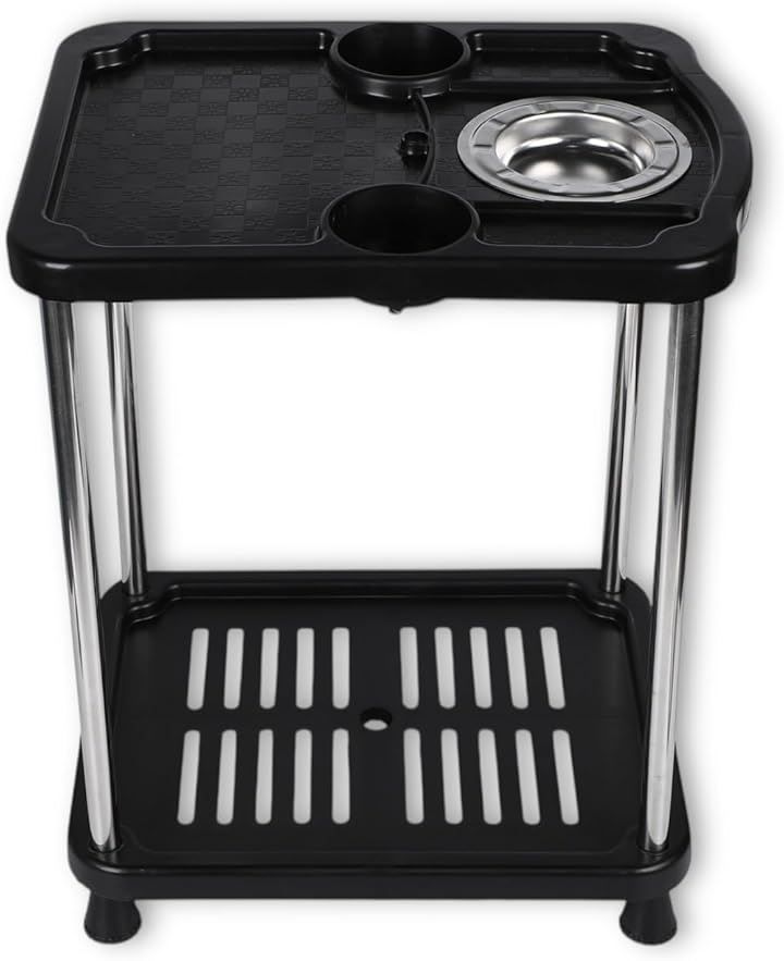 Kanoan 麻雀 サイドテーブル ドリンクホルダー 灰皿 組み立て式 2段