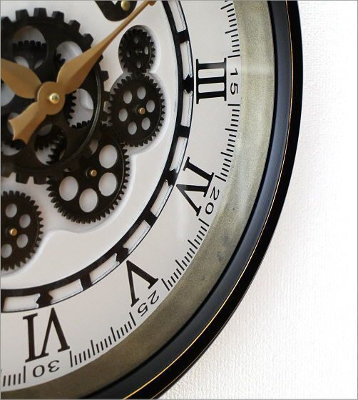 壁掛け時計 掛け時計 掛時計 壁掛時計 おしゃれ アイアン アンティーク 大きめ かっこいい インテリア デザイン モダン 丸型 ラウンド アイアンの 掛け時計 ギアー B - メルカリ