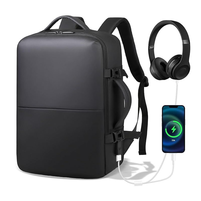 [ELLATRY] 拡張機能付き リュック メンズ USB充電ポート 17インチPC 大容量 多機能 バックパック 撥水加工 リュックサック 通勤用 通学 出張 メンズ レディース
