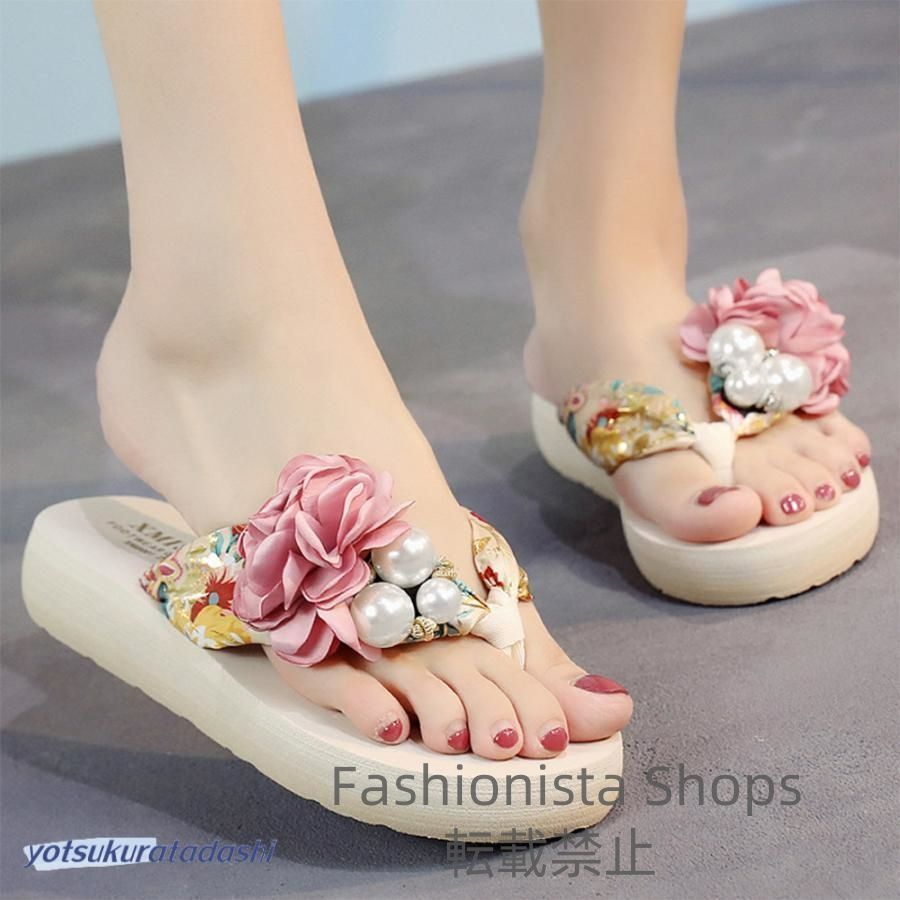 新品　JUDY AND MARY　浮き輪　ビーチサンダル　バッグ 新品未使用】ビーチサンダル 造花飾り トングサンダル jxcp58