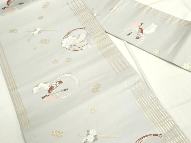 平和屋着物◎九寸名古屋帯 花丸文 櫛 簪 金糸 正絹 逸品
