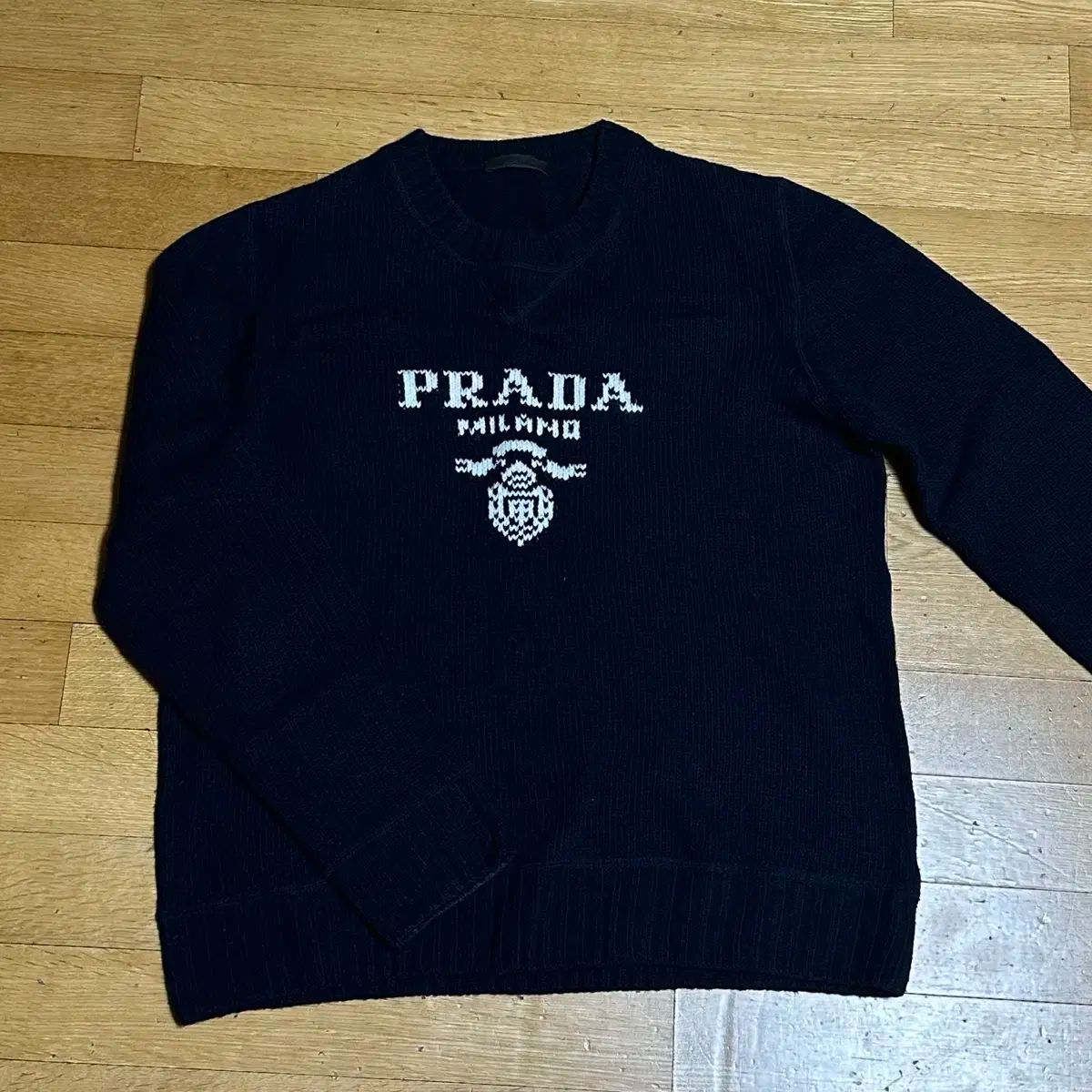50 ／ 1 決済 PRADA(プラダ) カシミア ニット セーター ネイビー 