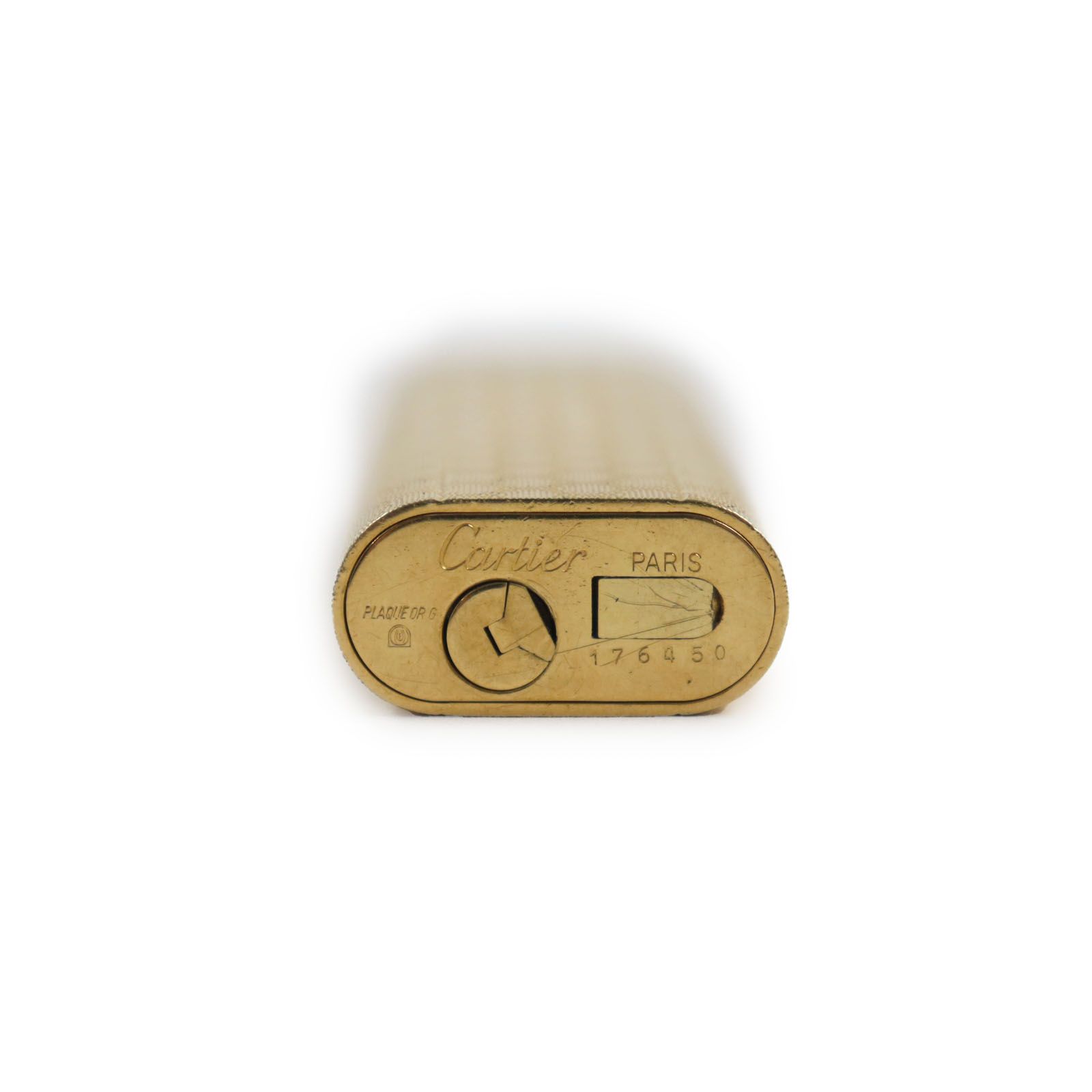 Cartier 仙12 Cartier オーバル ローラー ガスライター 総柄 ゴールドカラー 箱付き 付属品付き カルティエ ライター 喫煙グッズ コレクション