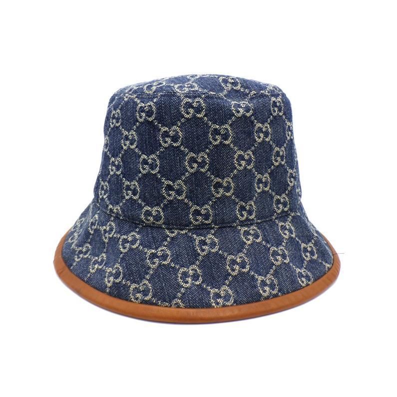 グッチ GUCCI 576371 4HAC3 GGデニム 総柄 バケットハット 帽子 w24148