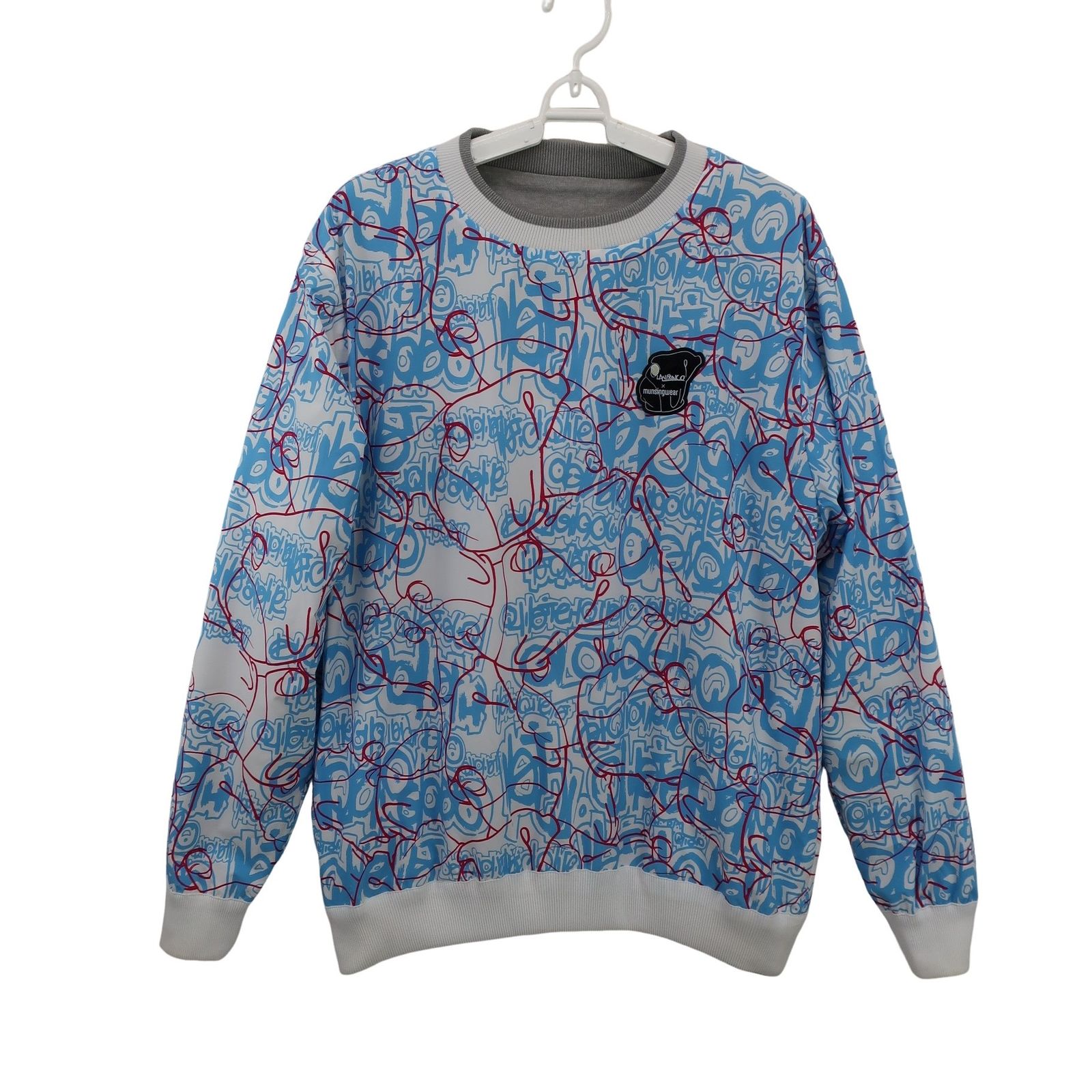 美品】Munsingwear(マンシングウェア) リバーシブルスニード 白水色総