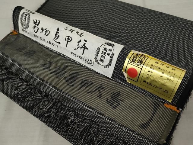 平和屋着物□上質な紬 亀甲文 正絹 逸品 AAAM2570Acs