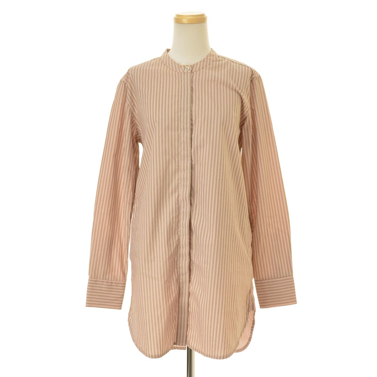 MARIMEKKO STIINA ストライプ バンドカラー シャツ長袖チュニック