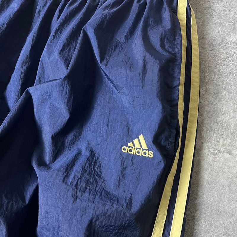00s adidas アディダスナイロンパンツワンポイント刺繍ネイビー