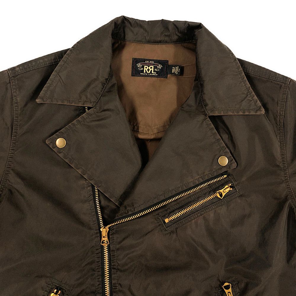 RRL ダブルアールエル ラルフローレン ダブル ライダース ナイロンジャケット ブラウン サイズ S 正規品 / 31947