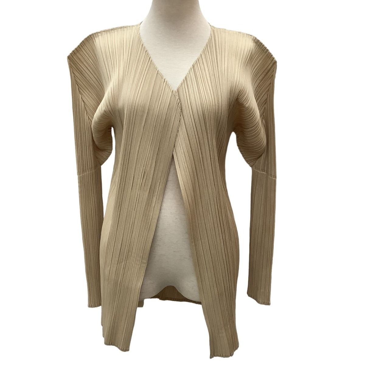 ◇イッセイミヤケ【M】デザインカーディガン 日本製 総柄 カジュアル 羽織り ISSEY MIYAKE - □美品□ISSEY MIYAKE イッセイミヤケ ブラウス