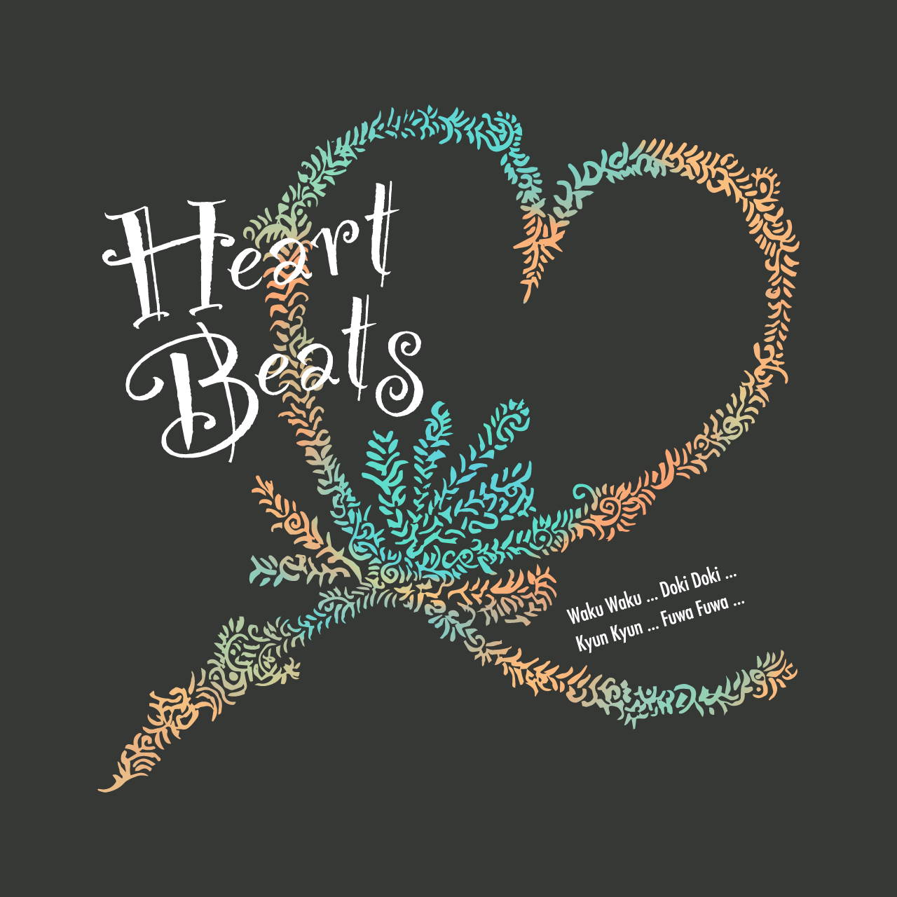 グラフィックTシャツ　Heart Beats Color