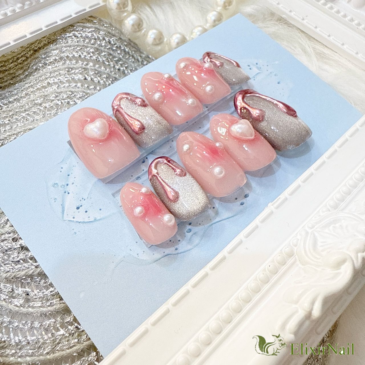 チョコ。 ネイルチップ 現品】ネイルチップ ピンク チョコレート チーク - メルカリ