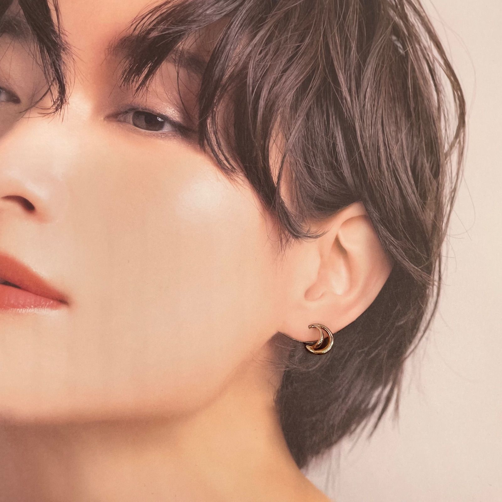 買取店 ete エテ K18 925 三日月 ムーン ピンク ゴールド ピアス B8793